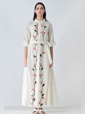 Samant Chauhan Embroidered Shirt Dress